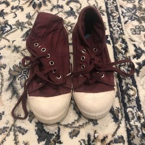 Bensimon high top burgundy sneaker